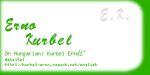 erno kurbel business card